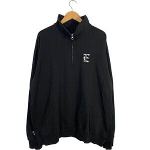 NWT Reigning Champ Team East Embroidered Quarter Zip Sweatshirt Black men's XXL